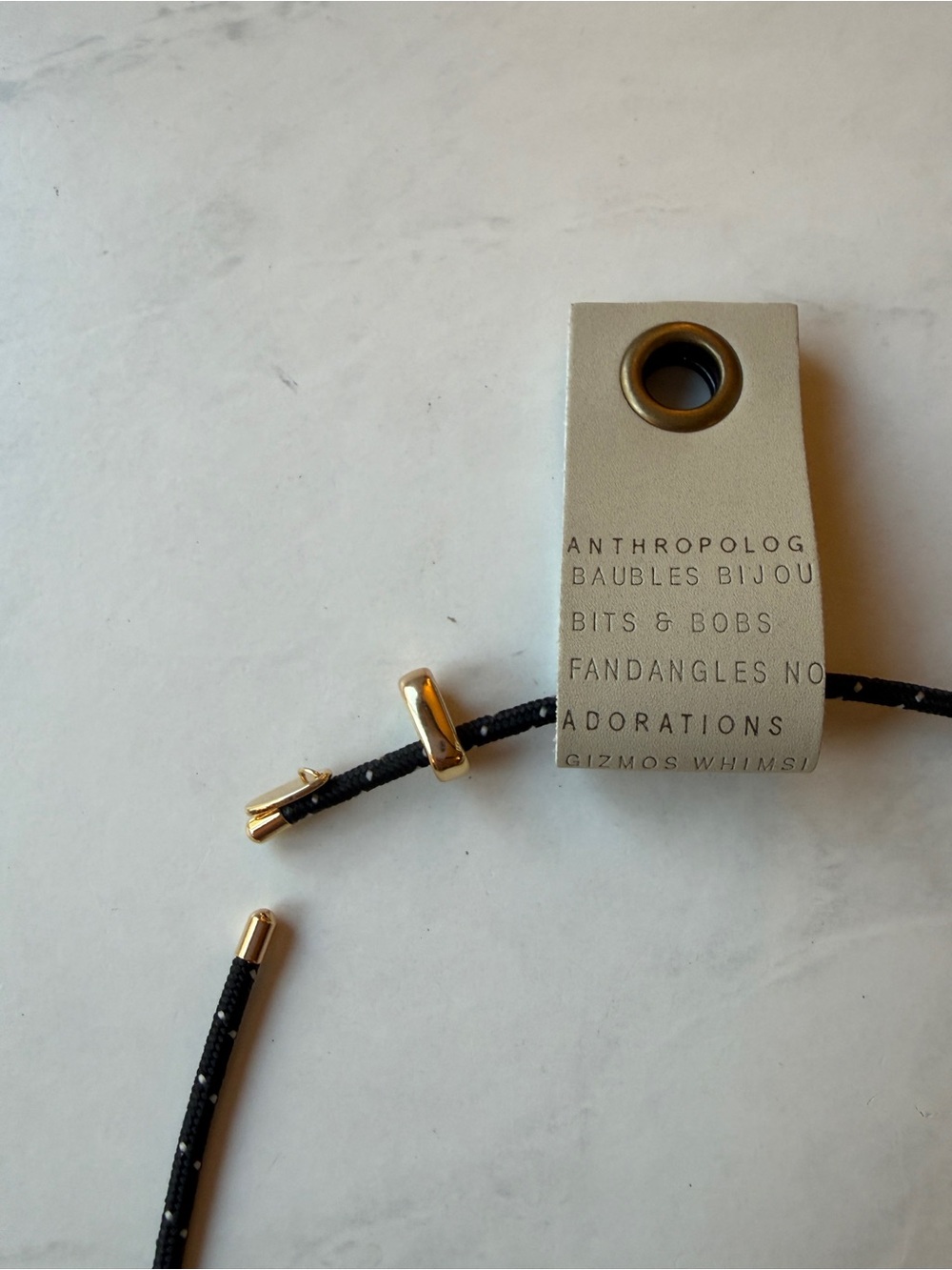 NWT Anthropologie Adjustable Corded Crystal Pendant Necklace, Black - Picture 8 of 8